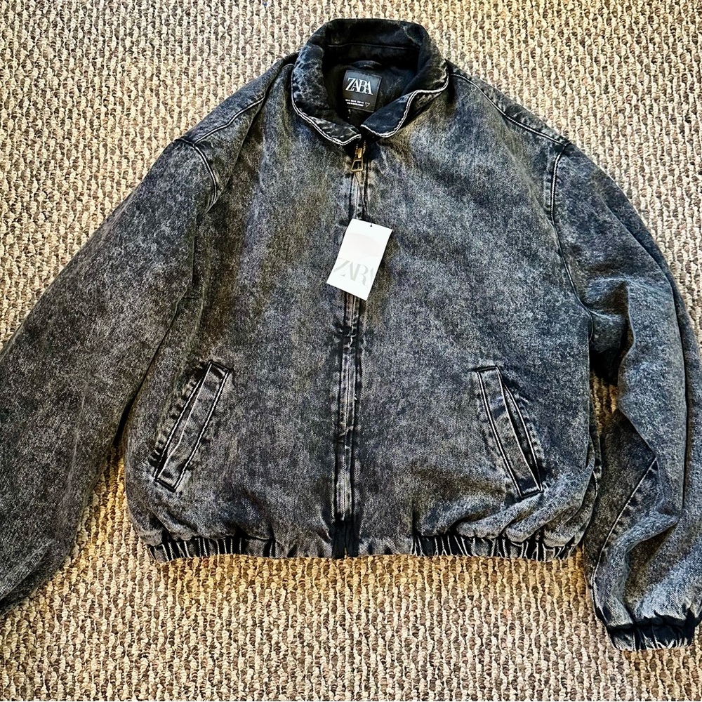 Zara Men's Black Denim Jacket